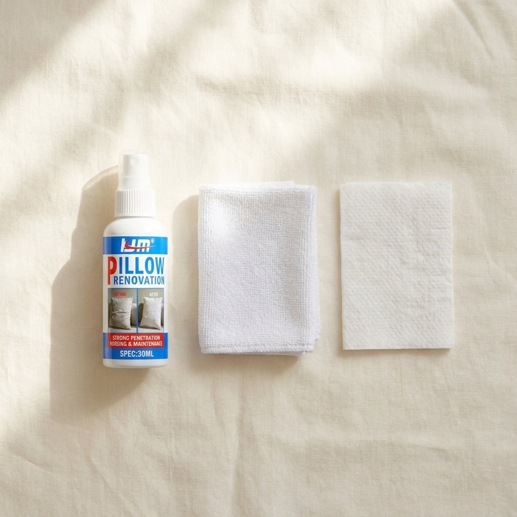 FreshAgain — Flat-lay bottle + microfiber + paper towel