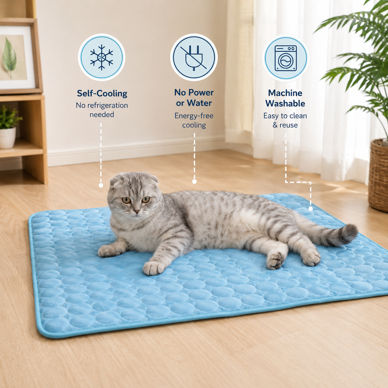 ChillPad benefits: self-cooling, no power, machine washable